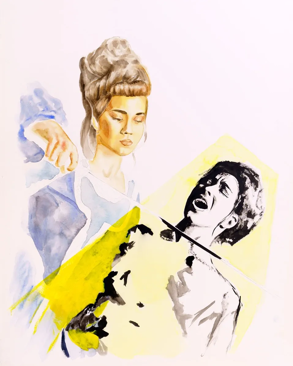 The Killing of Juliet&rsquo;s ego - watercolor ink and acrylic on paper