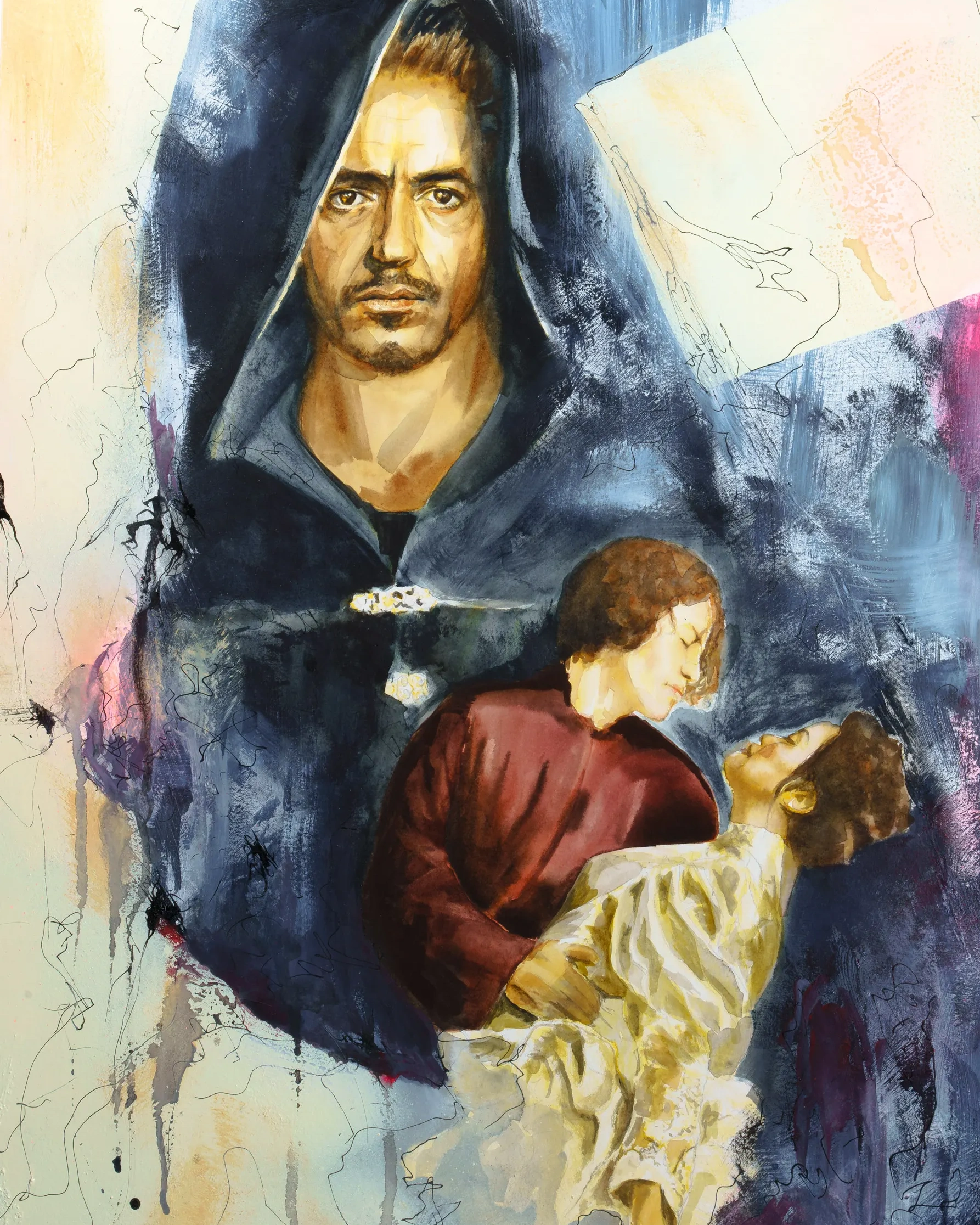 The Wedding - Mixed media on paper
