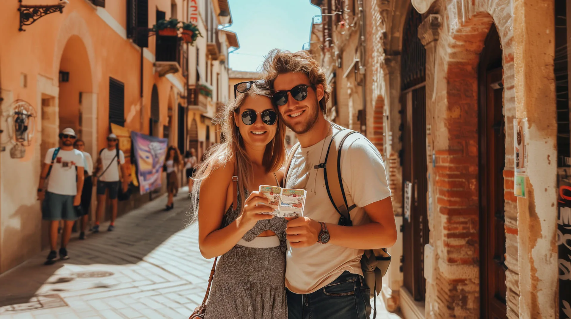 a picture of two tourists in verona italy jpg